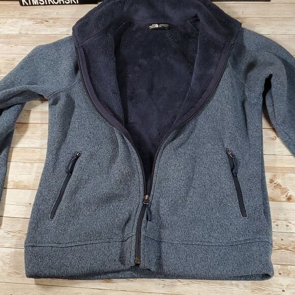 The North Face Crescent Raschel Full Zip Jacket Shady‎ Blue Heather Size Small - Picture 11 of 11